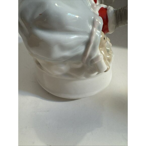 Vintage Handcrafted Musical Spinning Santa With Toy Bag E5 - Picture 6 of 11